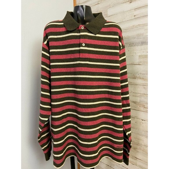 Daniel Cremieux Classics Men's Striped Long-Sleeved Polo Shirt XL 100% Cotton - Picture 1 of 3